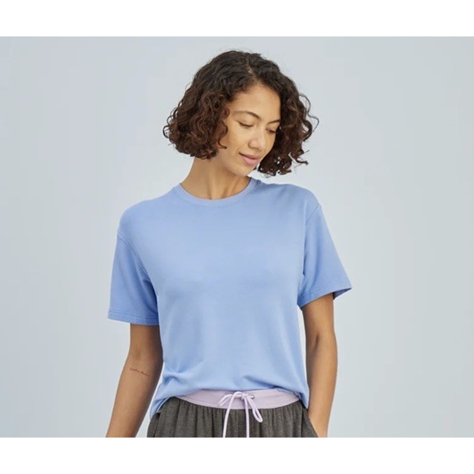 Jamby Adult Jamtee Small Short Sleeve Crew Neck Cornflower Blue T-Shirt Nwt — image 5 of 8